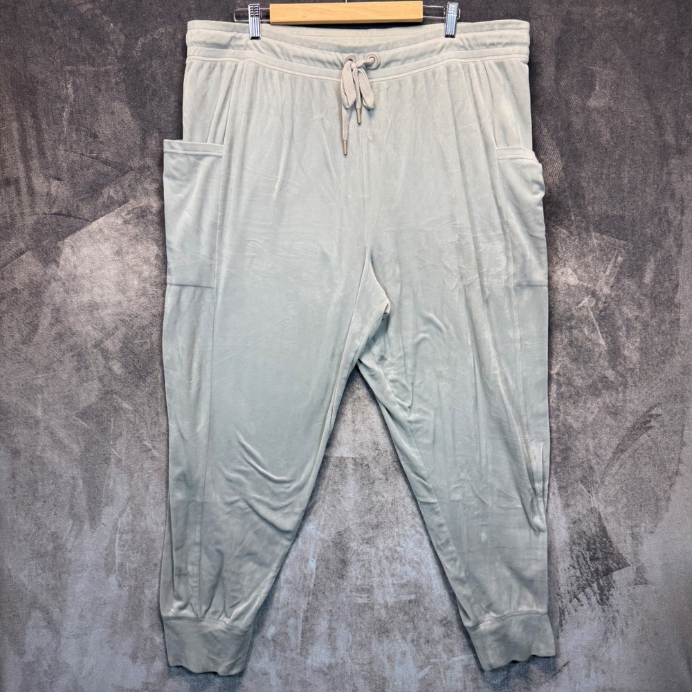 Offline By Aerie Joggers Womens XXL Gray Polyester Velour High Rise Athleisure